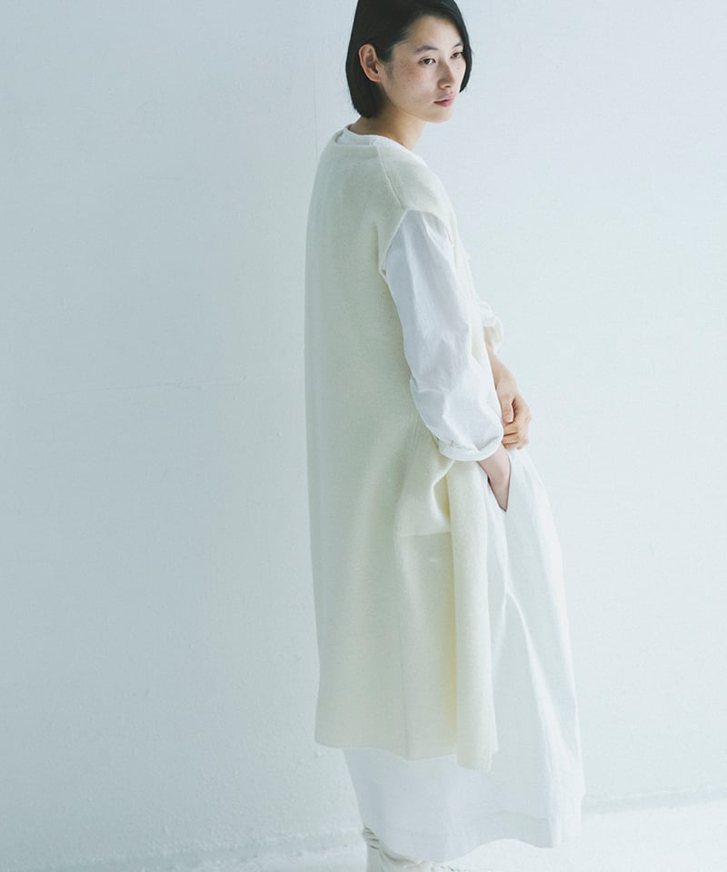 JENNE フレア美ラインワンピース M ホワイト ジョーゼット美