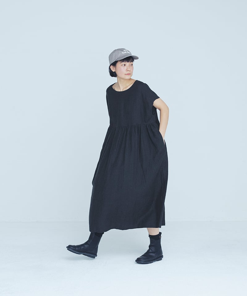 litmus lutens the garment ワンピース　ブラック M-［medium］リネンネルワンピース Lotta / ブラック | days
