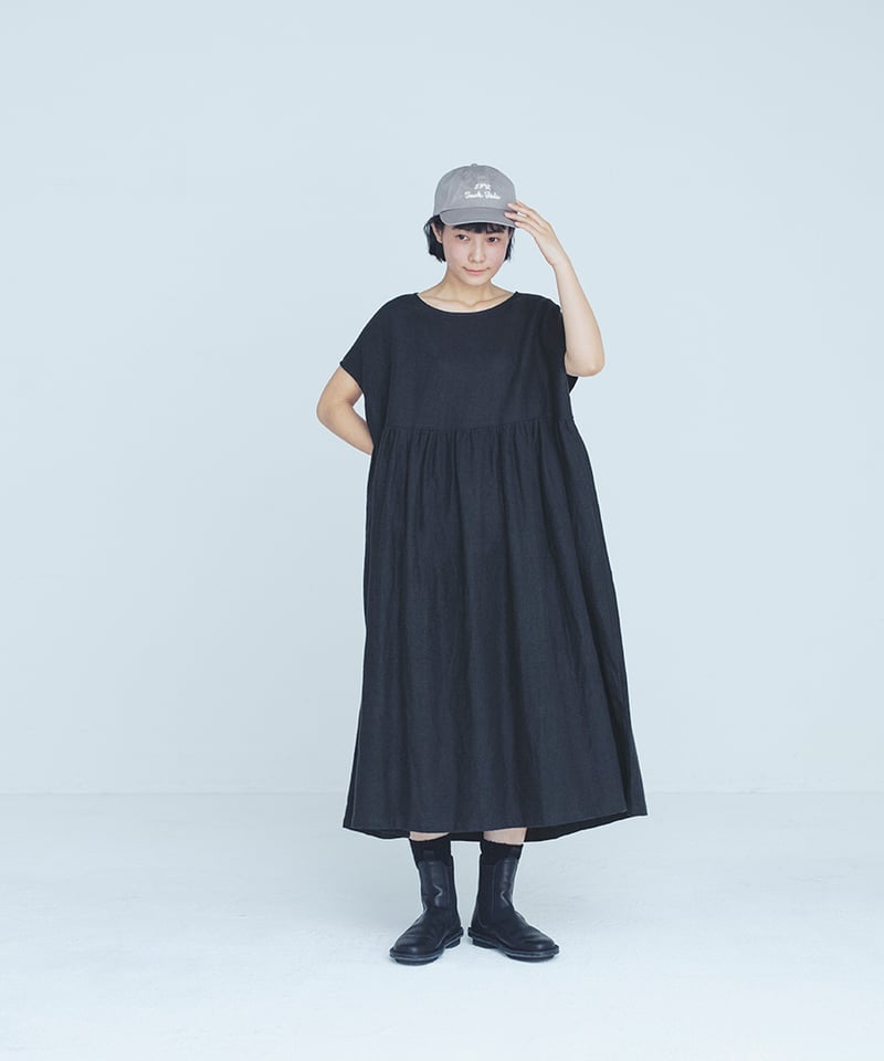 美品✨ルネ リネンタックフレアワンピース 白襟 2way 袖なし ブラック 38 美品✨ルネ リネンタックフレアワンピース 白襟 2way 袖なし