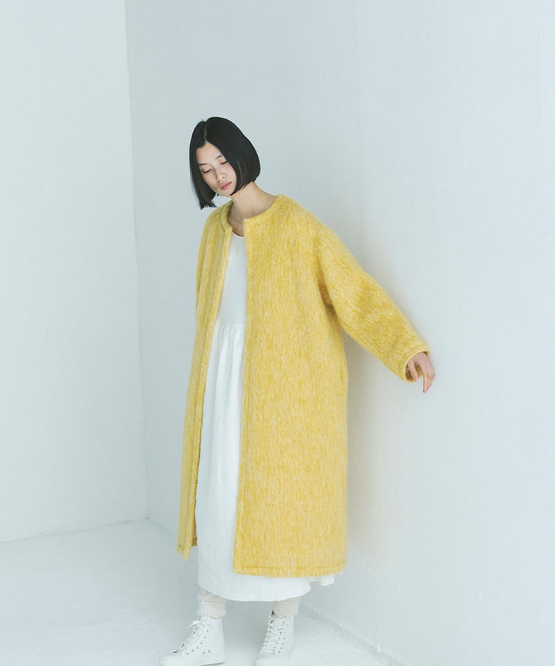 M-［medium］モヘアシャギーロングコート Holly / イエロー | days