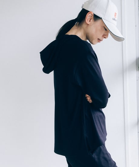 -M-［medium］ロングスリーブフーディ LSH / ネイビー