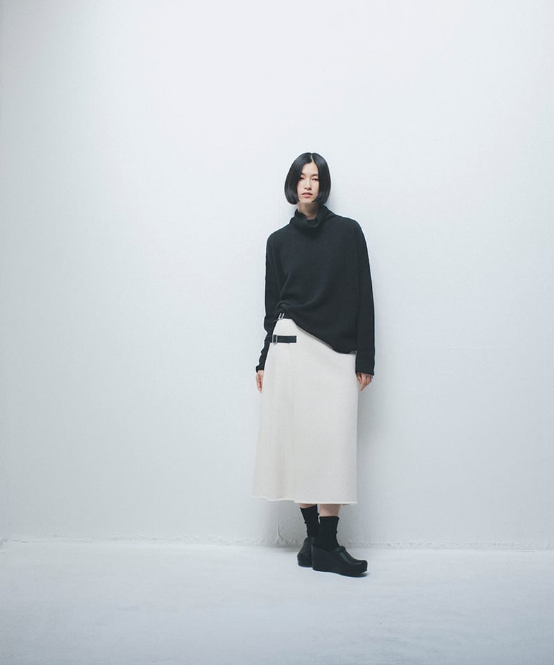 M-［medium］コットンツィードラップスカート Margot / オフホワイト