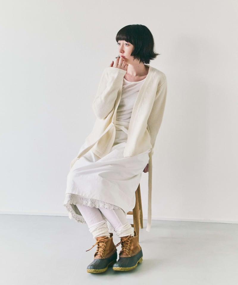 M-［medium］カシミヤウールラップカーディガン Blanche / オフ