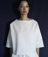 -M-［medium］セルヴィッジホースクロスプルオーバー Ginger / ホワイト
