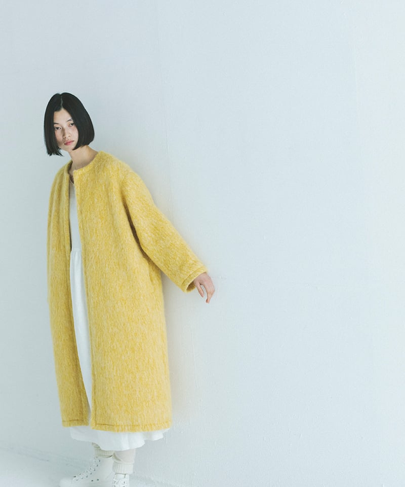 M-［medium］モヘアシャギーロングコート Holly / イエロー | days