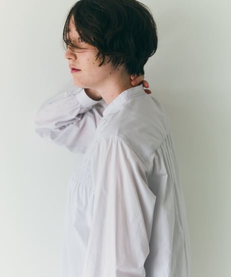 -M-［medium］コットンシャーリングシャツ Sarah / グレー