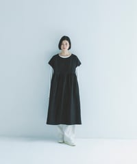 -M-［medium］リネンネルワンピース Lotta / ブラック