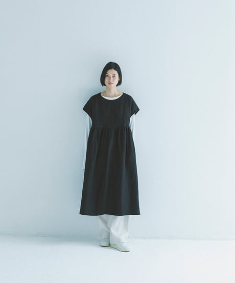 -M-［medium］リネンネルワンピース Lotta / ブラック