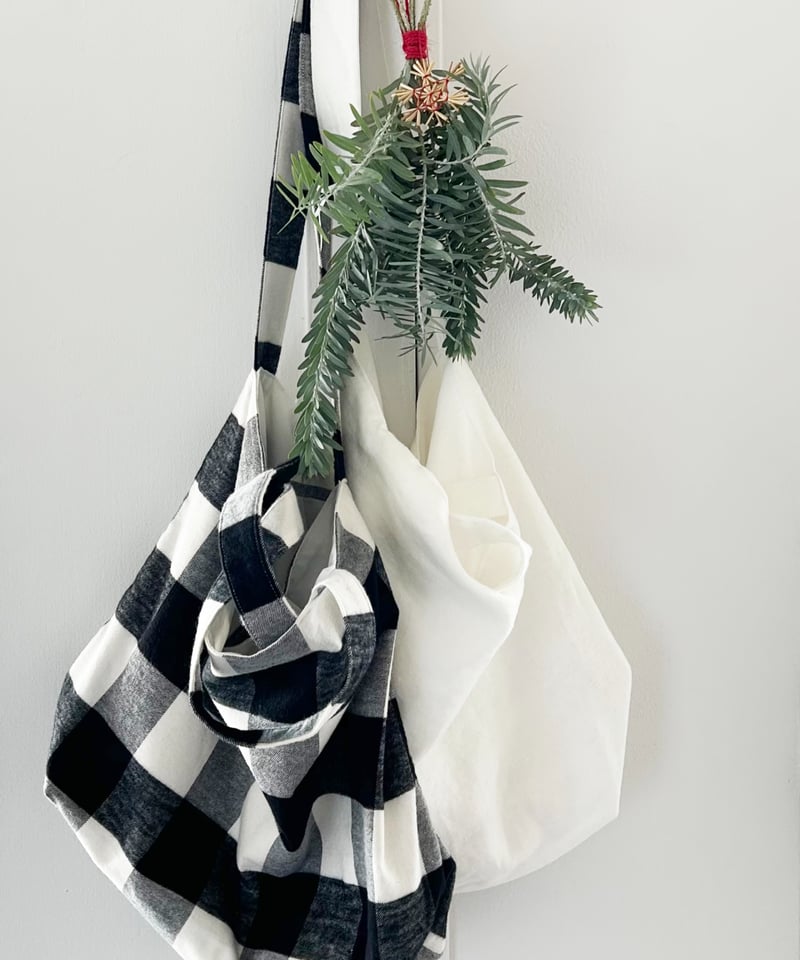 mm］ブロックチェックショルダートートバッグ / ホワイト×ブラック | days
