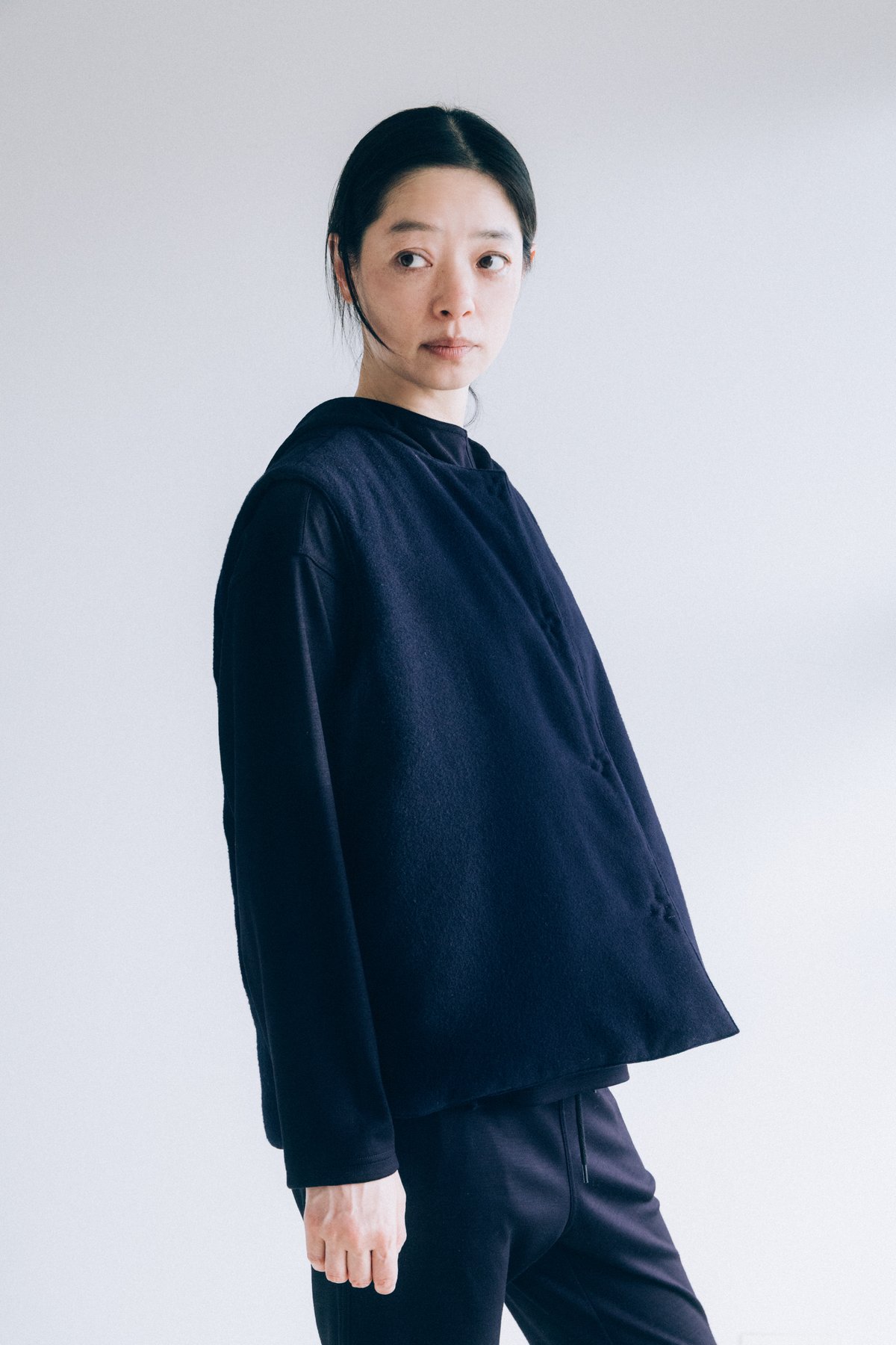 ◇美品 HERMES ネイビー ウールパンツ 薄手 M-［medium］スーパーウールパンツ Phoebe / ネイビー | days