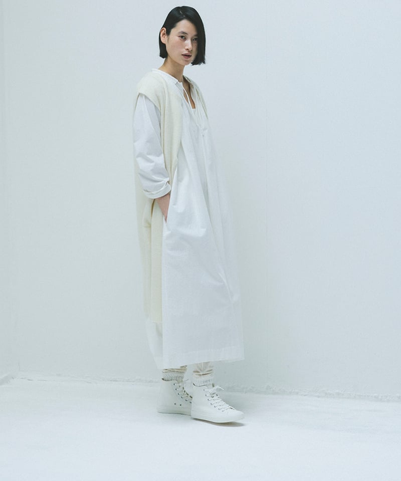 M-［medium］ウールカシミヤロングジレ Vervain / ホワイト | days