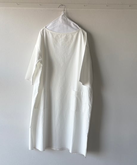 -M-［medium］セルヴィッジホースクロスワンピース Thyme / ホワイト