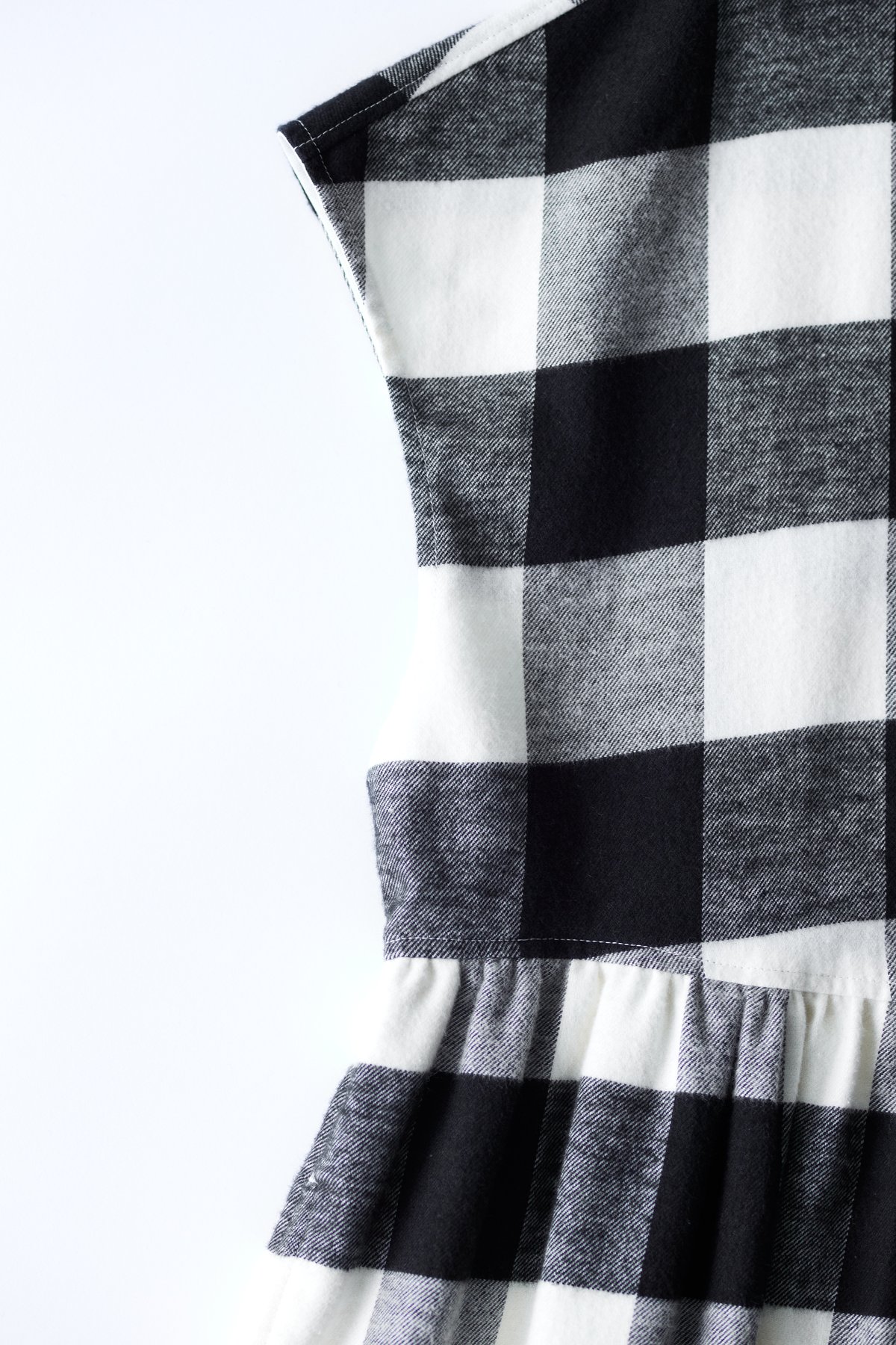 40 チェックミニワンピース 黒 白 ブラック ホワイト M-［medium