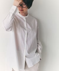 -M-［medium］スタンドカラーシャツ Audrey / ホワイト