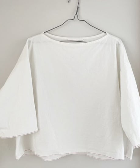-M-［medium］セルヴィッジホースクロスプルオーバー Ginger / ホワイト