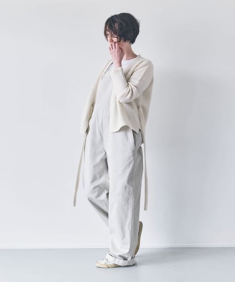 -M-［medium］カシミヤウールラップカーディガン Blanche / オフホワイト
