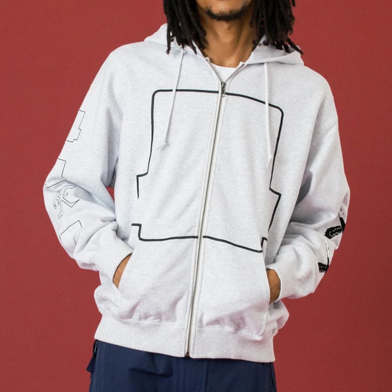 XLARGE | SPEED ZIP UP HOODED SWEATSHIRT(ASH) |