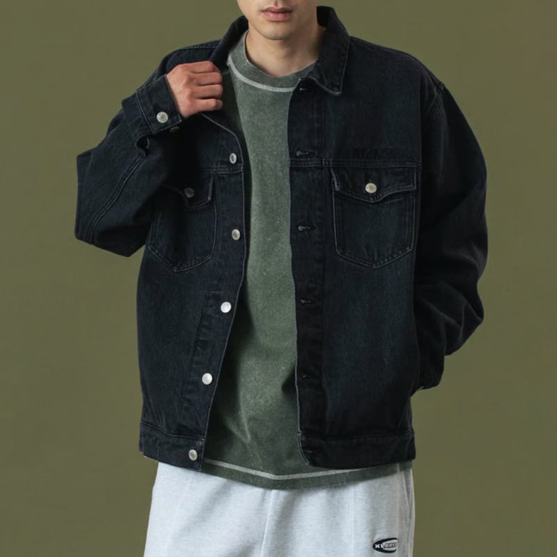 ZUMBA ブラックデニムジャケット XS Hatsunex ビッグシルエットデニムジャケット（ブラック