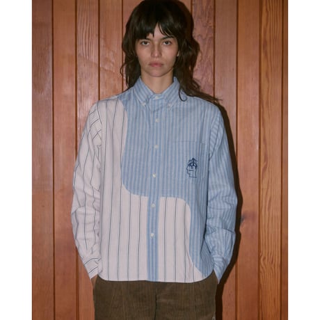 BRAIN DEAD | Brooks Brothers CALIFORNIA ORGANIC PANEL OXFORD BUTTON UP(LIGHT BLUE)