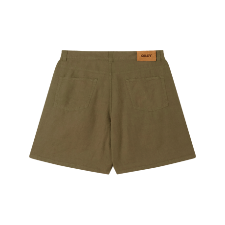 OBEY | BAGGY LINEN DEVIN SHORT(SMOKEY OLIVE)