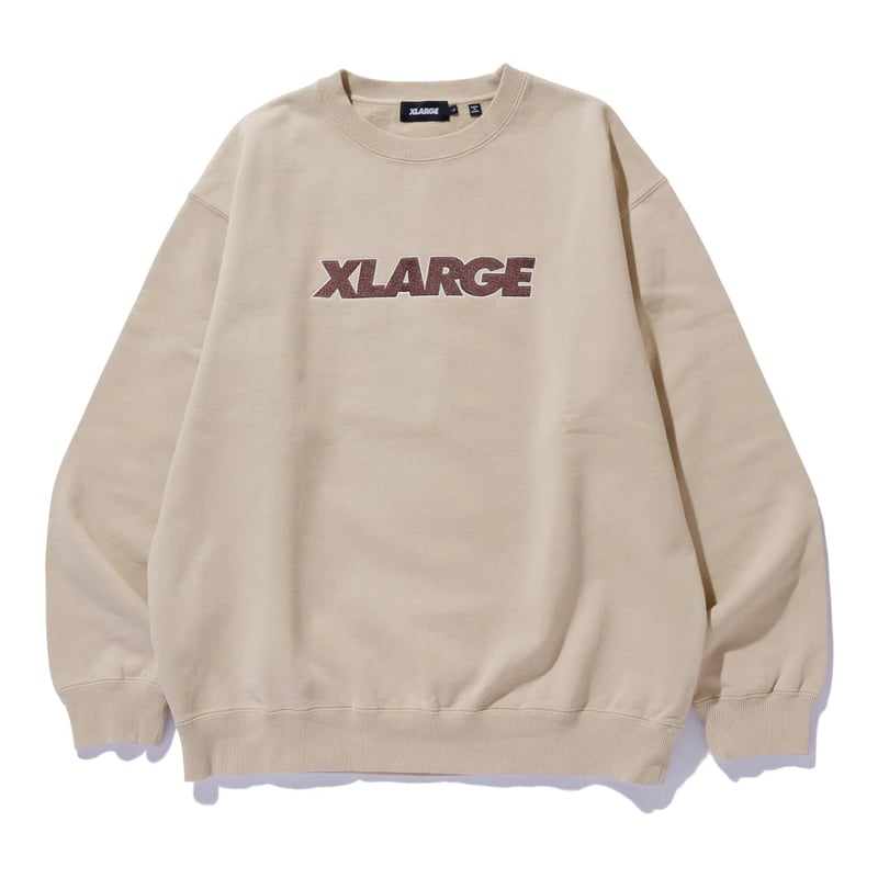 XLARGE | STANDARD LOGO CREWNECK SWEATSHIRT(BEIG