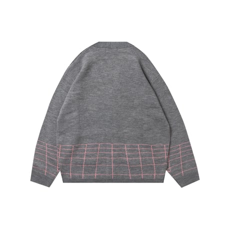 Little Yarmouth | Grid Knit Cardigan (Gray))
