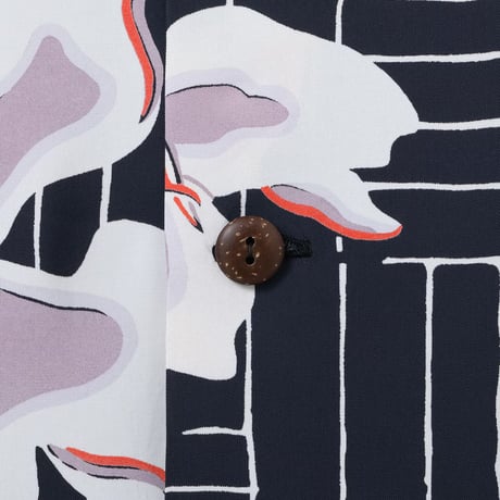 SUN SURF / RAYON HAWAIIAN SHIRT "WHITE GINGER" (BLACK)