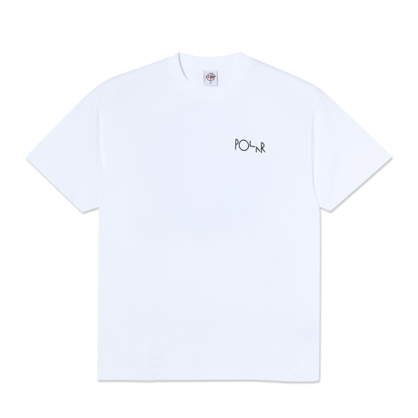 POLAR SKATE CO. / Fill Logo Tee - Happy Sad (White)
