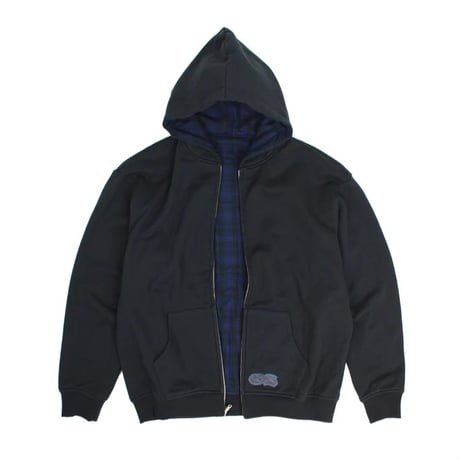 YARDSALE / REVERSIBLE HOOD (BLACK/INDIGO)
