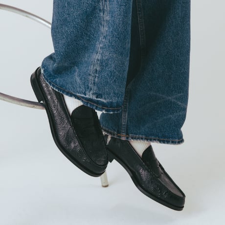 The Kenford Fineshoes | EMBOSSED LOAFERS(BLACK PAISLEY/Man)