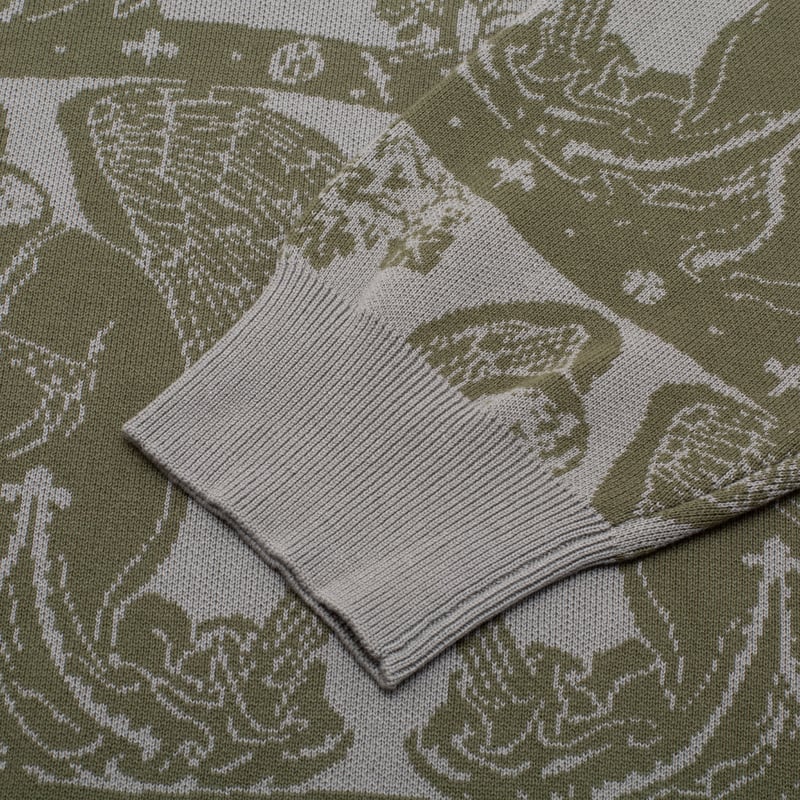 GX1000 / JACQUARD KNIT ANGEL SWEATER (GRAY GRE