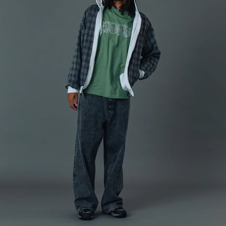 XLARGE | EMBOSSED DENIM PANTS(BLACK)