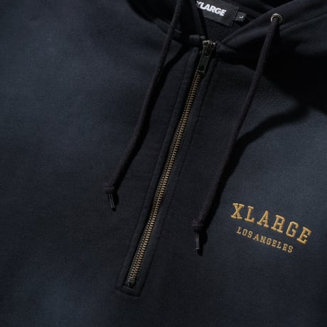 XLARGE | HALF ZIP UP HOODED SWEATSHIRT(BLACK)