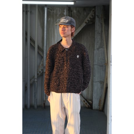 BRAIN DEAD | WAFFLE PULLOVER SWEATER(CHARCOAL)