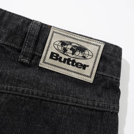 Butter Goods| Scorpion Stitch Denim Shorts (Slub Black)