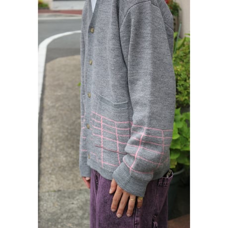 Little Yarmouth | Grid Knit Cardigan (Gray))