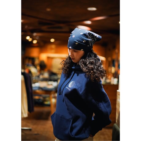 HELLRAZOR / LEAF PAISLEY LOGO PULLOVER HOODIE (NAVY BLUE)