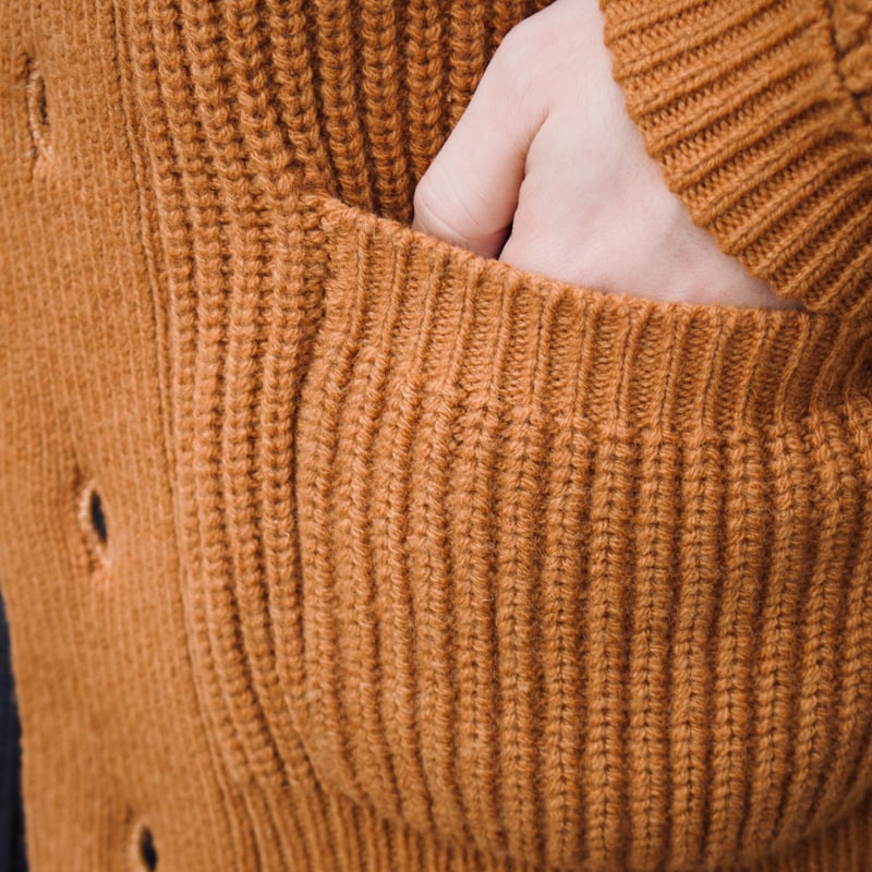 WLP | SHAWL COLLAR CARDIGAN (CAMEL) | T.F.L onl