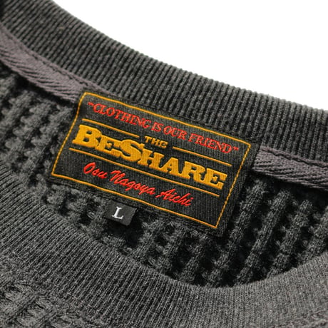 BE-SHARE | Store Logo L/S Thermal Tee (CHARCOAL)