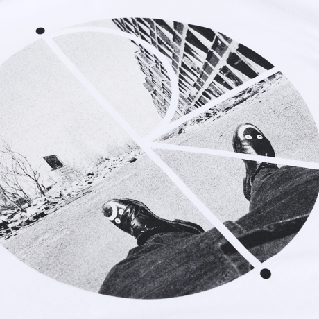 POLAR SKATE CO. / Fill Logo Tee - Happy Sad (White)