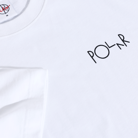 POLAR SKATE CO. / Fill Logo Tee - Happy Sad (White)