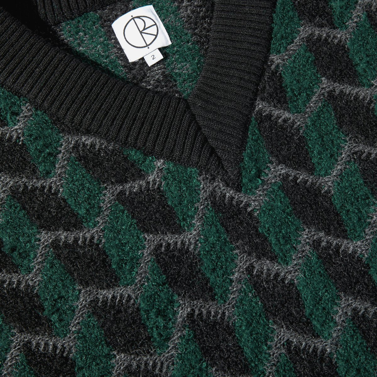 POLAR SKATE CO. / ZIG ZAG KNIT VEST (BLACK/DARK
