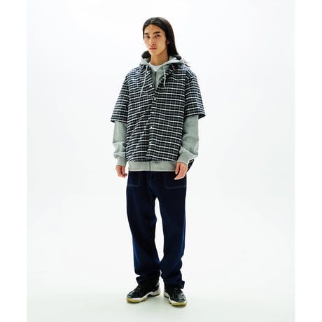 FIRST DOWN USA | S/S CHECK SHIRT (Black)