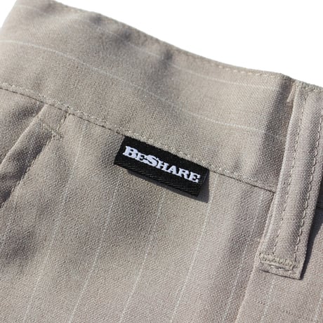 BE-SHARE |Stripe Holiday slacks(BEIGE)