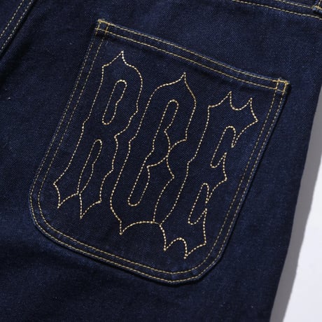 XLARGE | STITCHED LOGO DENIM SHORTS(BLACK)