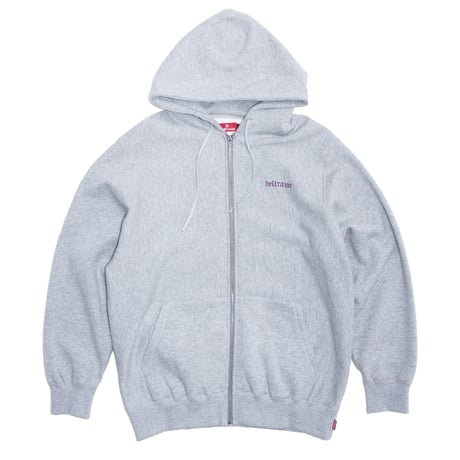 HELLRAZOR / COIN EMBOSS FULL ZIP HOODED (HEATHER GREY)