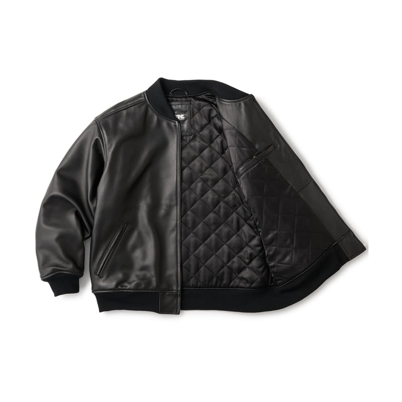 FTC | LEATHER ZIP VARSITY JACKET 