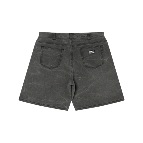 OBEY | BIGWIG BAGGY DENIM SHORT(BLACK WRINKLE WASH)