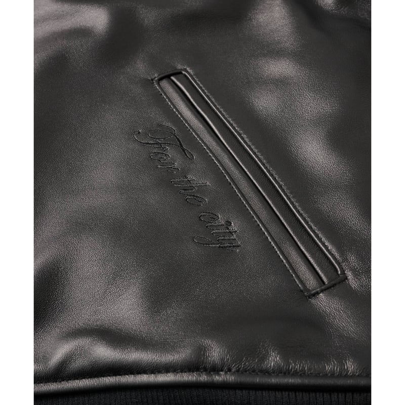 FTC | LEATHER ZIP VARSITY JACKET 