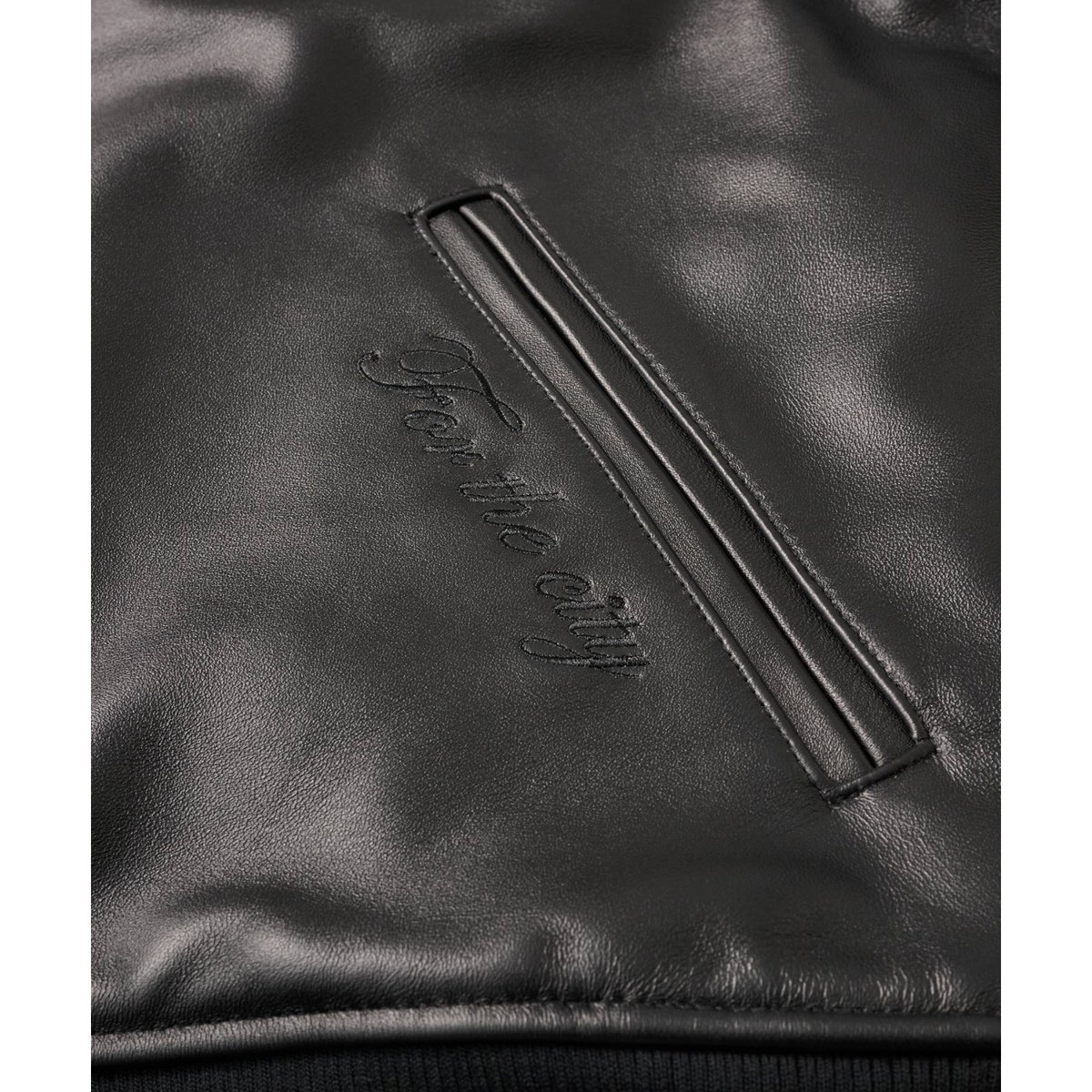 FTC | LEATHER ZIP VARSITY JACKET 